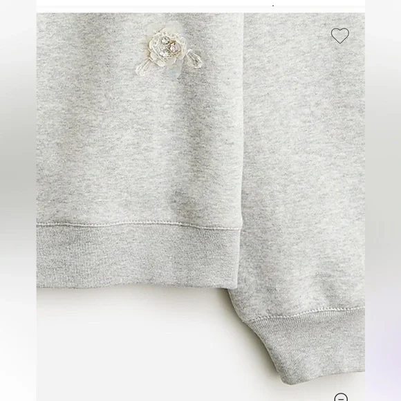 J. Crew Heritage fleece crewneck sweatshirt with sequin flower - Picture 3 of 9